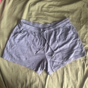 Terra & Sky Fleece Lounge Shorts Blue/Gray 0X 14W Drawstring